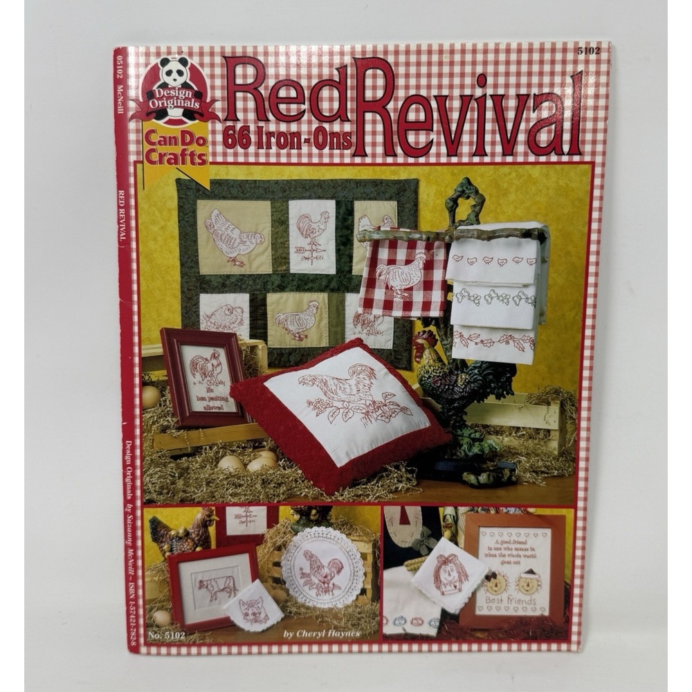 Red Revival : 66 Iron Ons Paperback Cheryl Haynes Farmhouse *Mostly Complete
